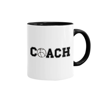 Basketball Coach, Mug colored black, ceramic, 330ml