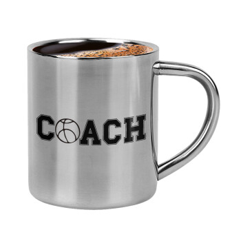 Basketball Coach, Double-wall metal cup for espresso (220ml)