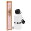 Easter Set, metallic aluminum bottle (500ml) & aromatic flat Easter candle (30cm) (PINK)