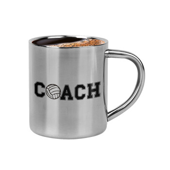 Volleyball Coach, Double-wall metal cup for espresso (220ml)