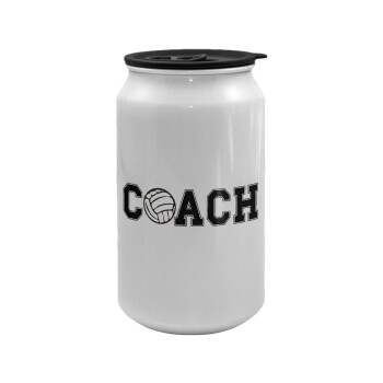 Volleyball Coach, Κούπα ταξιδιού μεταλλική με καπάκι (tin-can) 500ml