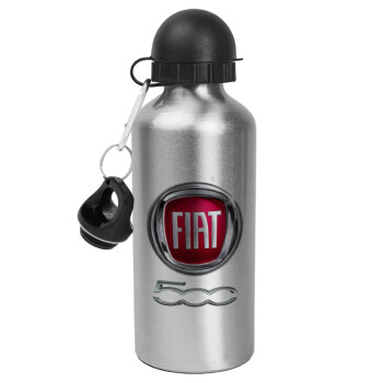 FIAT 500, Metallic water jug, Silver, aluminum 500ml