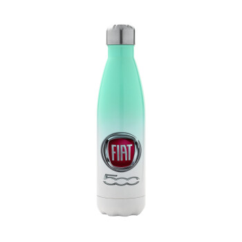 FIAT 500, Metal mug thermos Green/White (Stainless steel), double wall, 500ml