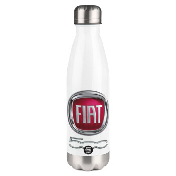 FIAT 500, Metal mug thermos White (Stainless steel), double wall, 500ml