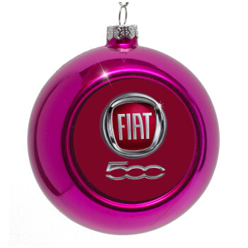 FIAT 500, Purple Christmas tree ornament bauble 8cm