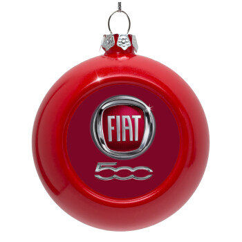 FIAT 500, Red Christmas tree ornament bauble 8cm