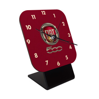 FIAT 500, Quartz Table clock in natural wood (10cm)