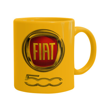 FIAT 500, Κούπα, κεραμική κίτρινη, 330ml (1 τεμάχιο)