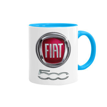 FIAT 500, Mug colored light blue, ceramic, 330ml