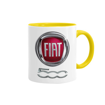 FIAT 500, Mug colored yellow, ceramic, 330ml