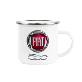 FIAT 500, Metallic enamel cup white 360ml