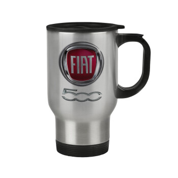 FIAT 500, Stainless steel travel mug with lid, double wall 450ml