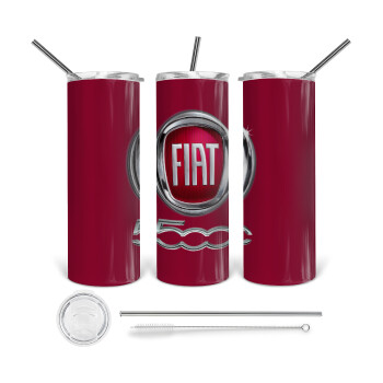 FIAT 500, Tumbler stainless steel 600ml, with metal straw & cleaning brush