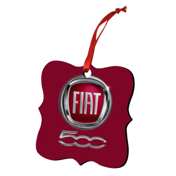 FIAT 500, Christmas ornament polygon wooden 7.5cm