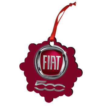 FIAT 500, Christmas ornament snowflake wooden 7.5cm