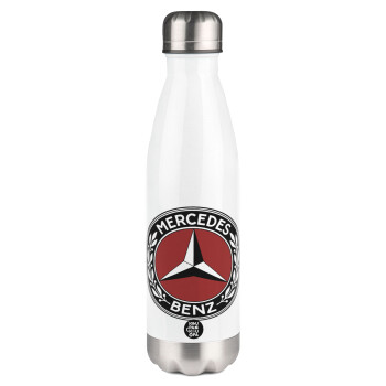 Mercedes vintage, Metal mug thermos White (Stainless steel), double wall, 500ml
