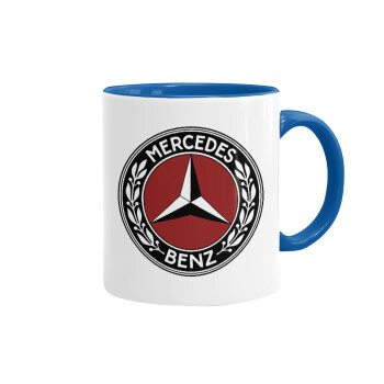 Mercedes vintage, Mug colored blue, ceramic, 330ml