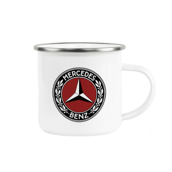 Mercedes vintage, Metallic enamel cup white 360ml