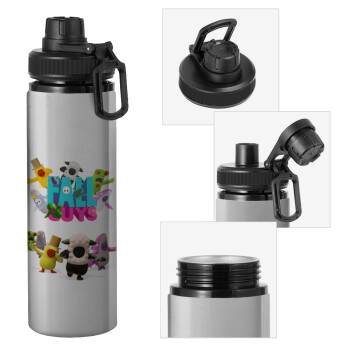 FALL GUYS, Metallic water bottle with safety cap, 850ml aluminum