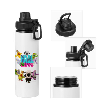FALL GUYS, Metal water bottle with safety cap, aluminum 850ml