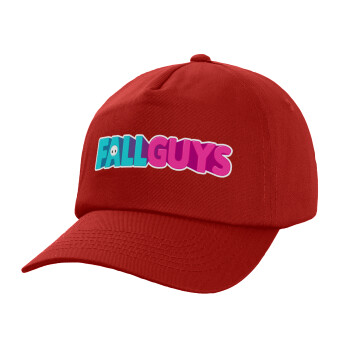 FALL GUYS, Adult Baseball Cap, 100% Cotton, Red (COTTON, ADULT, UNISEX, ONE SIZE)