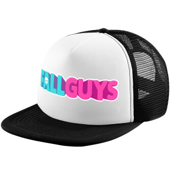 FALL GUYS, Adult Soft Trucker Hat with Black/White Mesh (POLYESTER, ADULT, UNISEX, ONE SIZE)