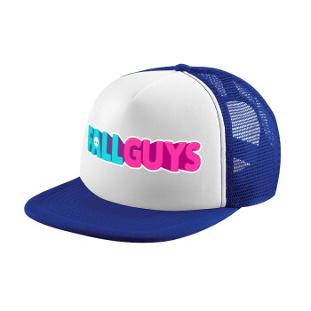 FALL GUYS, Adult Soft Trucker Hat with Blue/White Mesh (POLYESTER, ADULT, UNISEX, ONE SIZE)