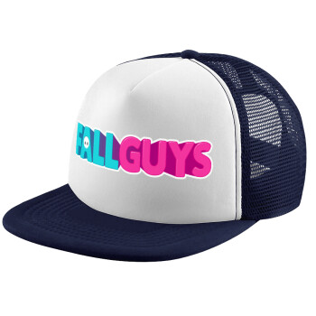 FALL GUYS, Adult Soft Trucker Hat with Dark Blue/White Mesh (POLYESTER, ADULT, UNISEX, ONE SIZE)