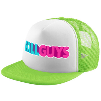 FALL GUYS, Child's Soft Trucker Hat with Green/White Mesh (POLYESTER, CHILDREN'S, ONE SIZE)