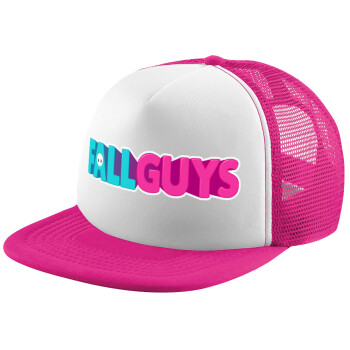 FALL GUYS, Child's Soft Trucker Hat with Pink/White Mesh (POLYESTER, CHILD, ONE SIZE)