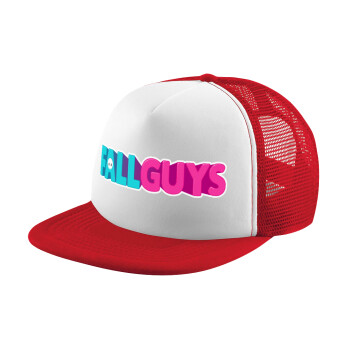 FALL GUYS, Καπέλο Ενηλίκων Soft Trucker με Δίχτυ Red/White (POLYESTER, ΕΝΗΛΙΚΩΝ, UNISEX, ONE SIZE)