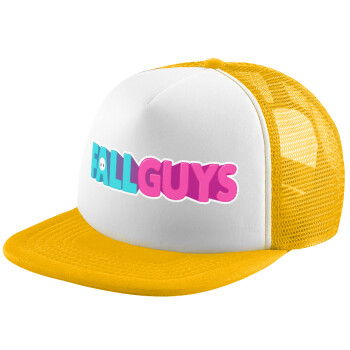 FALL GUYS, Adult Soft Trucker Hat with Yellow/White Mesh (POLYESTER, ADULT, UNISEX, ONE SIZE)