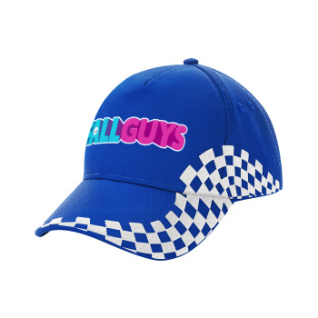 FALL GUYS, Adult Ultimate BLUE RACING Cap, (100% COTTON DRILL, ADULT, UNISEX, ONE SIZE)