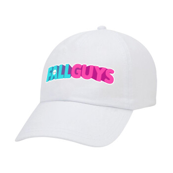 FALL GUYS, Adult Baseball Cap White 5-panel (POLYESTER, ADULT, UNISEX, ONE SIZE)