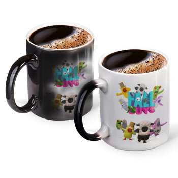 FALL GUYS, Color changing magic Mug, ceramic, 330ml when adding hot liquid inside, the black colour desappears (1 pcs)