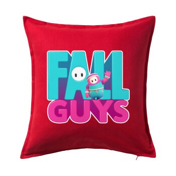 FALL GUYS, Sofa cushion RED 50x50cm includes filling