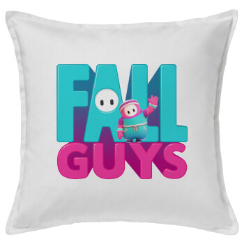 FALL GUYS, Sofa cushion White 50x50cm includes filling