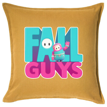 FALL GUYS, Sofa cushion YELLOW 50x50cm includes filling