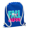 Backpack pouch GYMBAG Blue, with pocket (40x48cm) & thick cords