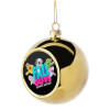 Golden Christmas tree ball ornament 8cm