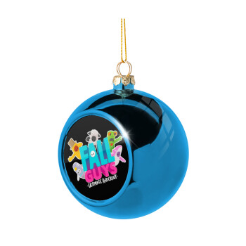 FALL GUYS, Blue Christmas tree ball ornament 8cm