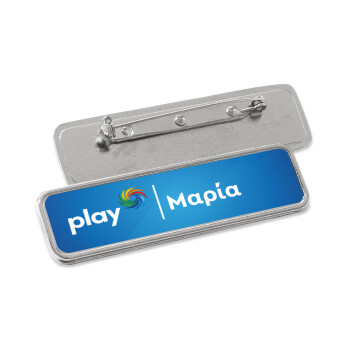 Play opap πρακτορείο, Name Tags/Badge Metal Pin/Safety  (7x2cm)