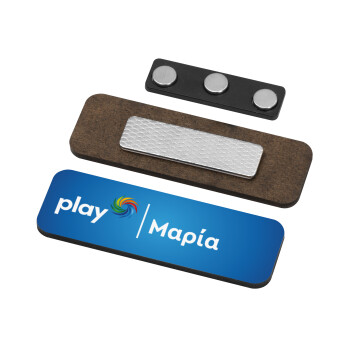 Play opap πρακτορείο, Name Tags/Badge Ξύλινο με μαγνήτη ασφαλείας (75x25mm)