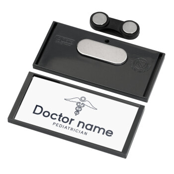 Doctor, Name Tags/Badge Anthracite με μαγνήτη ασφαλείας (75x36mm)