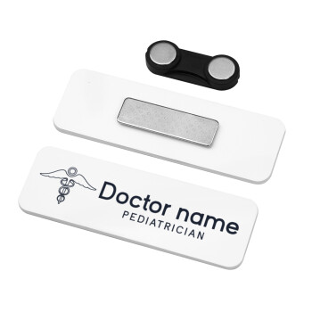 Doctor, Name Tags/Badge Plexiglass με μαγνήτη ασφαλείας (75x25mm)