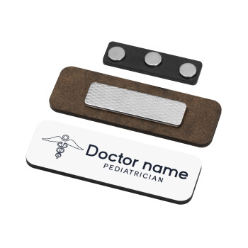 Doctor, Name Tags/Badge Ξύλινο με μαγνήτη ασφαλείας (75x25mm)