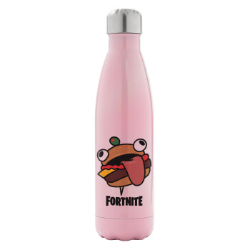 Fortnite Durr Burger, Metal mug thermos Pink Iridiscent (Stainless steel), double wall, 500ml