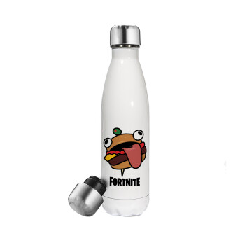Fortnite Durr Burger, Metal mug thermos White (Stainless steel), double wall, 500ml