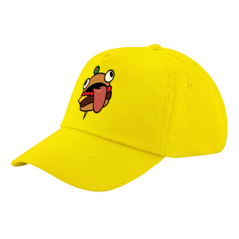 Fortnite Durr Burger, Child's Baseball Cap, 100% Cotton Twill, Yellow (COTTON, CHILD, UNISEX, ONE SIZE)