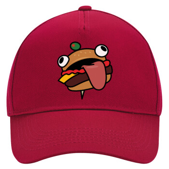 Fortnite Durr Burger, Adult Ultimate Hat RED, (100% COTTON DRILL, ADULT, UNISEX, ONE SIZE)